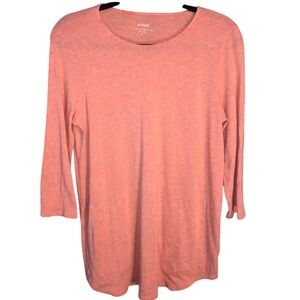 J. Jill Crew Neck Shirttail Tunic Medium - Peach w/2 Pockets